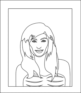 Paris Hilton black and white clipart