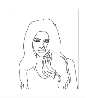 Shakira black and white clipart