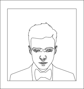 Justin Timberlake black and white clipart