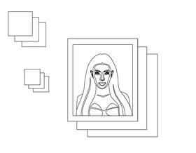 Kim Kardashian black and white vector