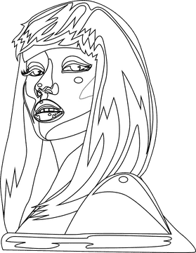 Nicki Minaj black and white clipart