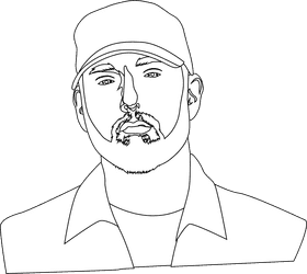 Eminem black and white clipart