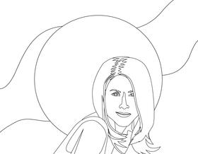 Jennifer Aniston black and white vector