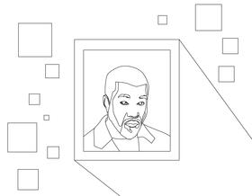 Kanye West black and white vector