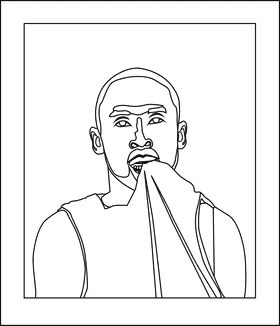 Kobe Bryant black and white clipart