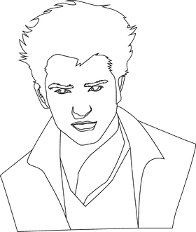 Robert Pattinson black and white clipart