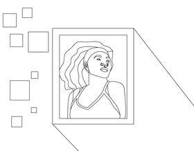 Serena Williams black and white vector