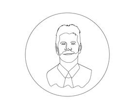 Simon Cowell black and white vector