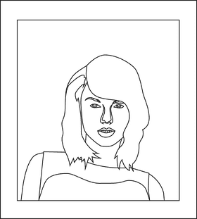 Taylor swift black and white clipart
