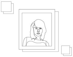 Taylor swift black and white vector