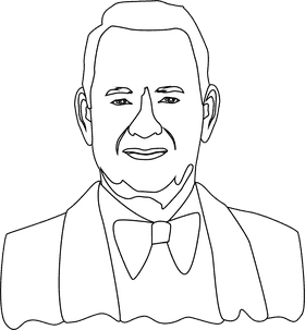 Tom Hanks black and white clipart