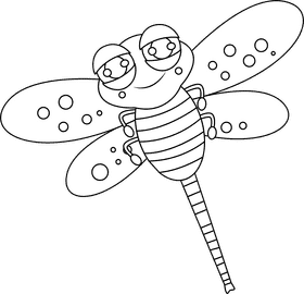 Dragon Fly black and white clipart