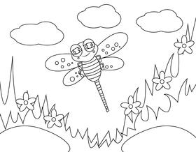 Dragon Fly black and white vector