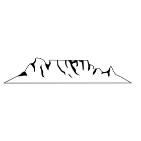 Table Mountain black and white clipart