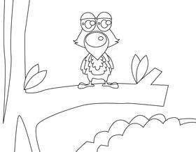 Cute Parrot black and white vector