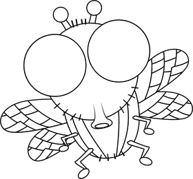 House Fly black and white clipart