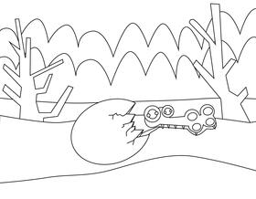 Cute Crocodile black and white vector