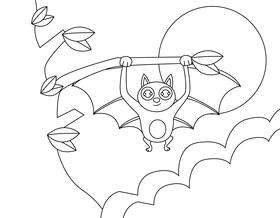 Cute Bat black and white vector