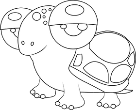 Cute Turtle black and white clipart