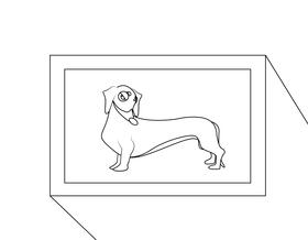 Dachshund black and white vector
