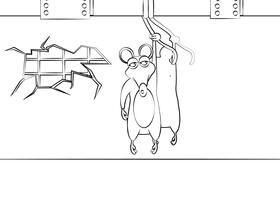 Cute Rat black and white vector