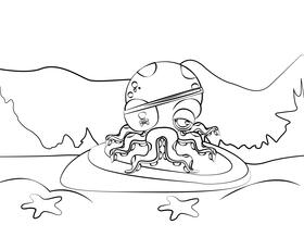 Cute Octopus black and white vector