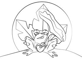 Cute Red Frog black and white vector