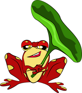 Cute Red Frog clipart