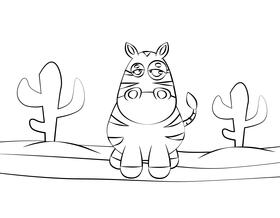 Cute Zebra black and white vector