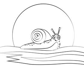Cute Snail black and white vector