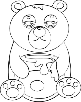Cute Bear black and white clipart