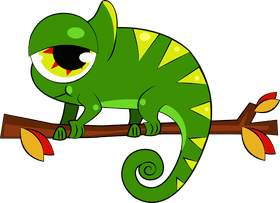 Cute Chameleon clipart