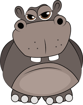 Cute Hippo clipart
