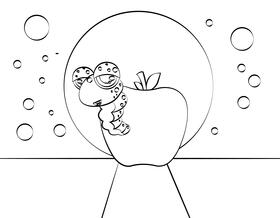 Cute Worm black and white vector