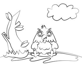 Cute Eagle black and white vector