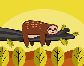 Cute Sleeping Sloth vector