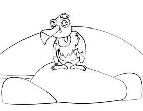 Cute Vulture black and white vector