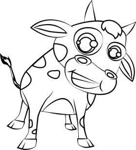 Funny Cow black and white clipart