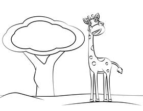 Funny Giraffe black and white vector