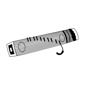 Gayageum black and white clipart