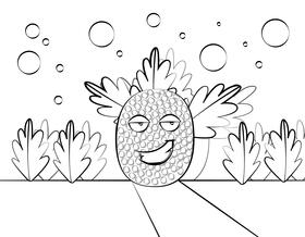 Funny Breadfruit black and white vector