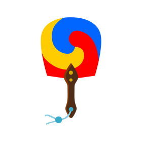 Korean fan buchae clipart