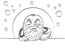 Funny Kiwi black and white vector