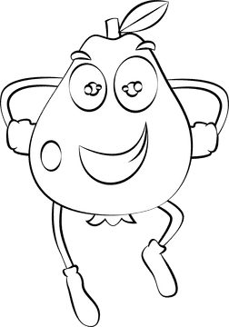 Funny Guava black and white clipart