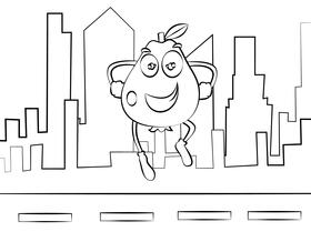 Funny Guava black and white vector