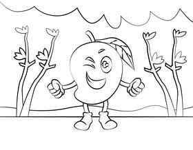 Funny Mango black and white vector