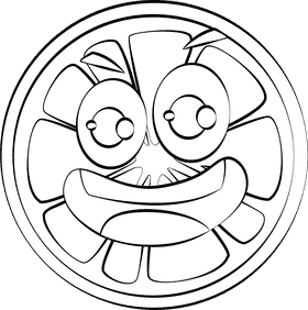 Cute Lemon black and white clipart