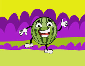Funny watermelon vector