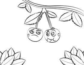 Funny Cherries black and white vector