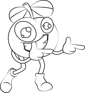 Funny Acerola black and white clipart